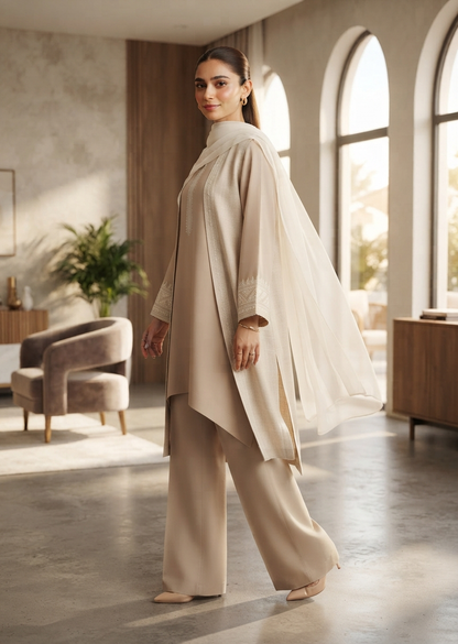Artisan Layered Tunic Set - Mocha Taupe